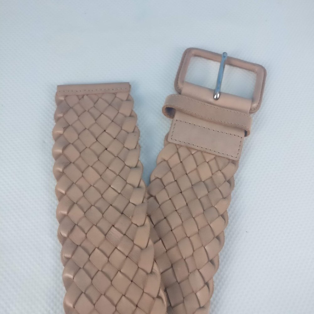 Braided belt, Club Monaco basket weave High Waist Leather belt Wide Leather belt